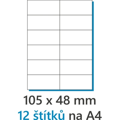 Etiketa 105x49, 5mm/100ks A4 biela, Labels 1/12