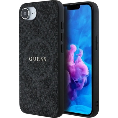 GUESS Калъф Guess - PU Leather 4G Colored Ring, MagSafe, iPhone 16e, черен (3666339453589)