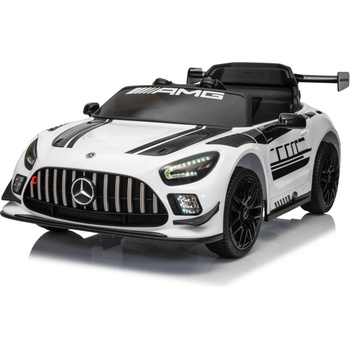 ROLLZONE Mercedes-Benz GT3 AMG 12V - Детска акумулаторна кола, Бяла, EVA гуми (BBH033-бял)
