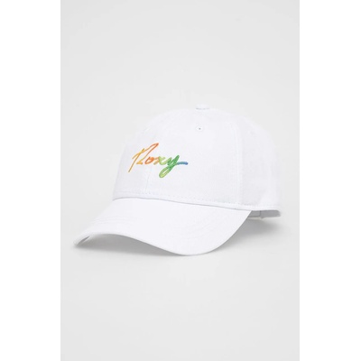 Roxy Памучна шапка Roxy в бяло с апликация (ERJHA03982)