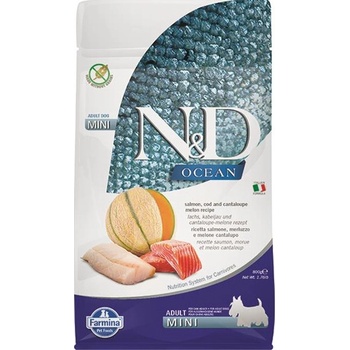 N & D Dog Ocean GF Adult Mini, Salmon, Cod & Cantaloupe melon 0,8 kg