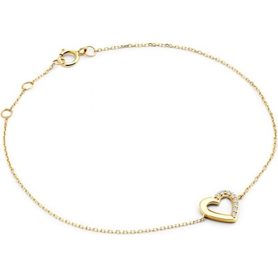 SAVICKI Гривна със сърце Savicki: злато, диаманти
