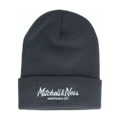 Mitchell & Ness Branded Pinscript Cuff Knit Charcoal