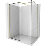 Mexen Kioto Душ кабина Walk-in 80 x 80 см, черна рамка, златен мат - 800-080-202-55-70-080 (800-080-202-55-70-080)