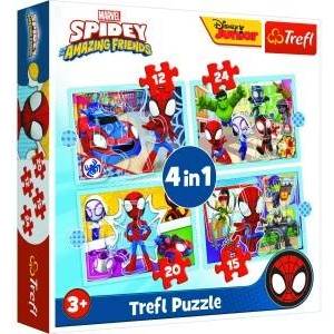 Trefl Puzzle - 4in1 (12, 15, 20, 24) - Ekipa Spidaya 34611