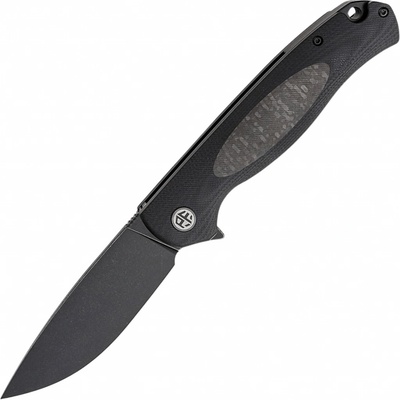 Petrified Fish PFB03 Stamp Black Stonewashed D2 Carbon Fiber With Black G10 PFB03DDW