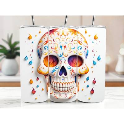 Cool termokelímek s brčkem 590 ml Mexická lebka Santa Muerte