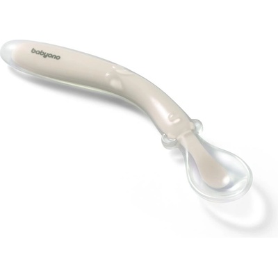 BabyOno Elastická silikonová lžička BÉŽOVÁ