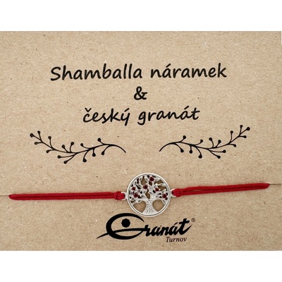 Granát Turnov Český granát stříbrný náramek Shamballa 010 červená