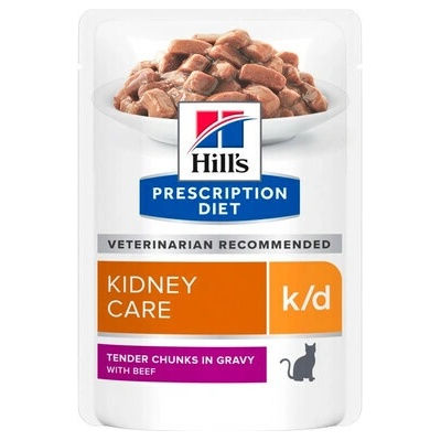 Hill's Prescription Diet Feline k/d s hovädzím mäsom 12 x 85 g