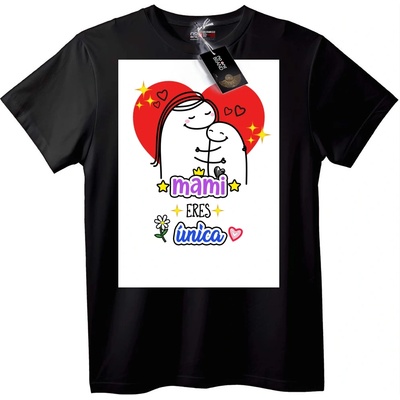 NOONEBRAND Тениска Мамо, ти си уникална - S, White