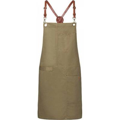Karlowsky zástěra keprového vzhledu s překříženými popruhy a kapsami 68 x 80 cm béžová tmavá 68 x 80 cm KY116