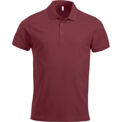 Clique polokošile Classic Lincoln S/S těžká bavlna krátký rukáv pánská COT67824437000-burgundy