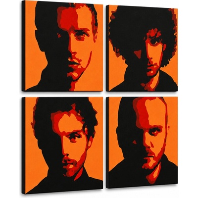 Ručne maľovaný POP Art obraz Coldplay - 100x100 cm