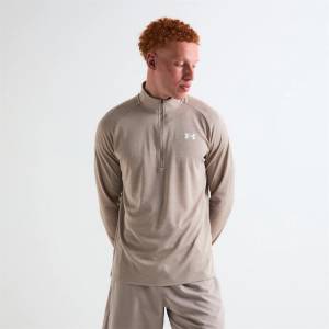 Under Armour Tech ½ Zip Long Sleeve Mens - Timberwolf