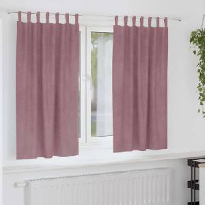 Pure Line Home Кадифени завеси в цвят античнорозово с текстилни гайки (уши), 2 бр. , 140 x 175 см