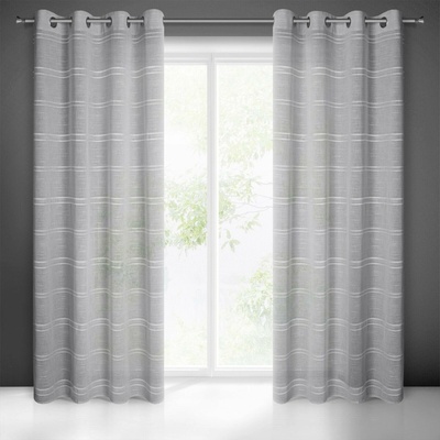 EUROFIRANY ZÁCLONA NA KRÚŽKOCH ARCADIA 140 X 250 CM STRIEBORNÁ