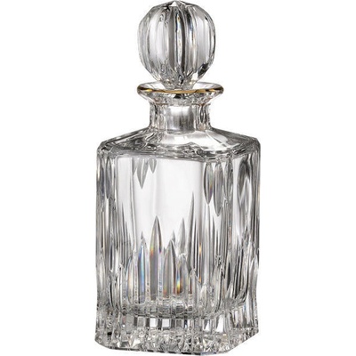 Bohemia Crystal ručně broušená karafa na whisky Prisma Line Gold 800 ml