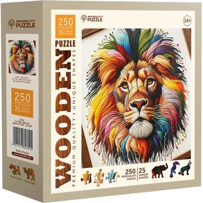 Wooden City Дървен пъзел Wooden City, 250 части - Лъв (HE 0315-L)