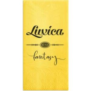 Luxica® Fantasy жълти салфетки с дискретен релеф и фин бордюр 2 слоя | 40 броя Сгъвка 1/8 (8765435678)