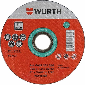 Würth Řezný kotouč 125 x 22,2 x 1 mm 0669231250961