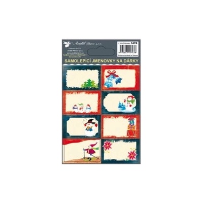 Anděl Přerov Samolepicí jmenovky na dárky s ražbou 8 ks 13 x 8,5 cm, 8 ks – Zbozi.Blesk.cz