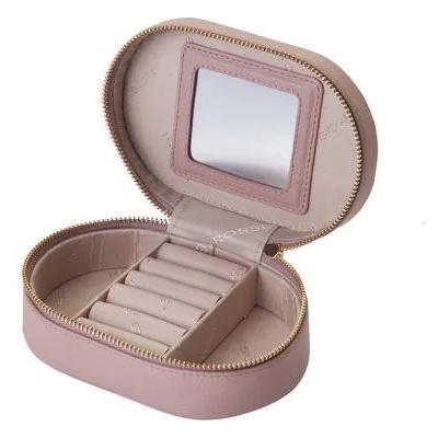 Roura Decoracion Овална кутия за бижута от естествена кожа в бледо розов цвят rsl3613