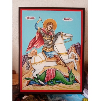 Ръчно рисувана икона - Свети Георги - 30х40см