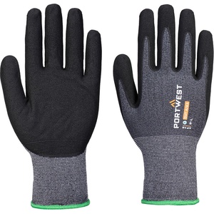 Portwest ap12 sg grip15 eco nitrile / Защитни ръкавици, ниво a1, на допир, 12 броя в опаковка - черно/сиви xl (ap12g8rxl)