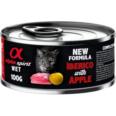 Alpha Spirit Complete wet cat food - Свинско с Ябълки консерва за котки с 93% месо и 4% плодове - 100 гр 6004009