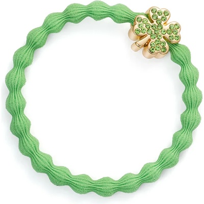 By Eloise London Gold Diamanté Clover Leaf Apple Green