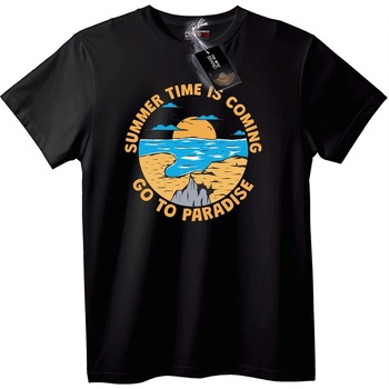 NOONEBRAND Тениска Лятото идва - Отивай в рая - 2XL, Black