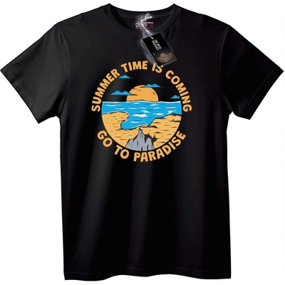 NOONEBRAND Тениска Лятото идва - Отивай в рая - 2XL, Black