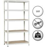Carmen Метален стелаж Carmen CR-1016 - 180х90х45 см, до 250 кг на рафт - бял (3580556) - xmall