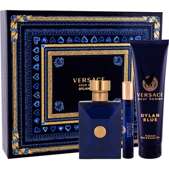 Versace Pour Homme Dylan Blue EDT 100 ml + EDT 10 ml + sprchový gél 150 ml darčeková sada