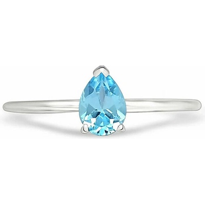 Nefertitis Topaz modry broušený prsten stříbro RBC301