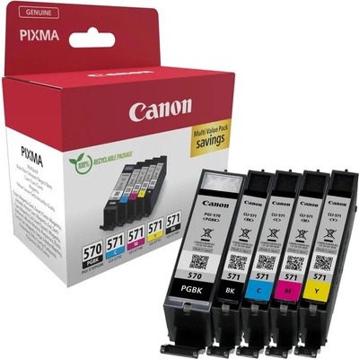Canon PGI-570XL/CLI-571 0372C006 цвят (CMYK) оригинален комплект касети (0372C006)