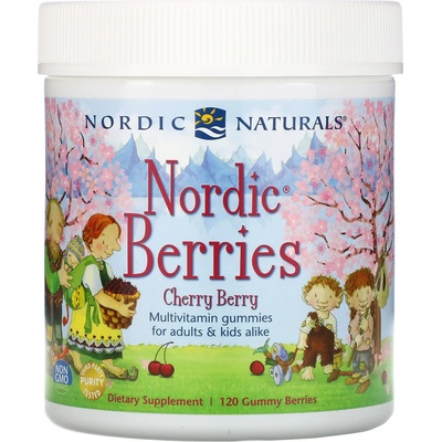 Nordic Naturals Nordic Berries Мултивитамини за деца, череша, 120 гуми