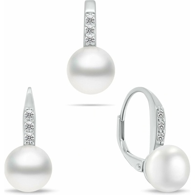 Brilio Silver Set šperků s pravými perlami a zirkony SET291W – Sleviste.cz