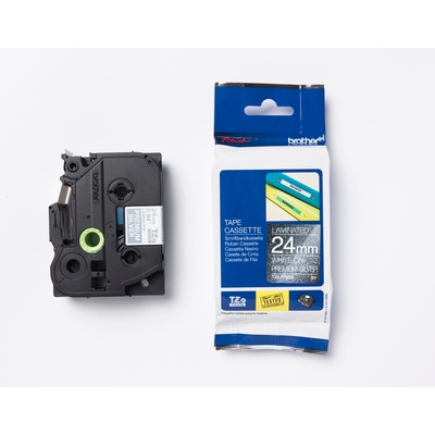páska BROTHER TZePR955 biele písmo, strieborná premium páska Tape (24mm) (TZEPR955)