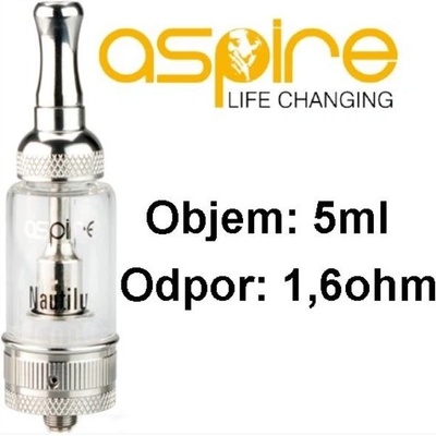 aSpire Nautilus BVC clearomizer 1,6ohm číry 5ml