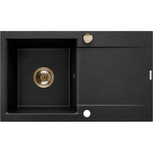 INVENA Композитна мивка Invena Tesalia черно-златна 76x44 см (AZ-01-Z43-B) Мивка за вграждане