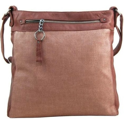 TESSRA Velká starorůžová crossbody dámská kabelka D5580