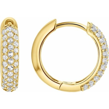 Eppi Strieborné pavé kruhové náušnice s bielymi topazmi Shaviv E47738