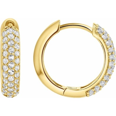 Eppi Strieborné pavé kruhové náušnice s bielymi topazmi Shaviv E47738
