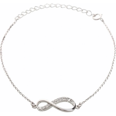 JSB stříbrný čirý se Swarovski Elements nekonečno krystal 14697