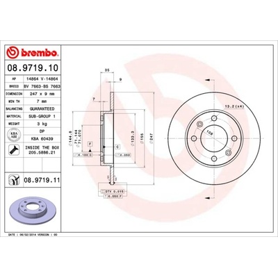 BREMBO Brzdový kotúč 08971911