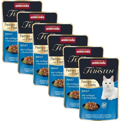 Animonda Vom Feinsten Cat Adult hydina a filety z tresky 6 x 85 g