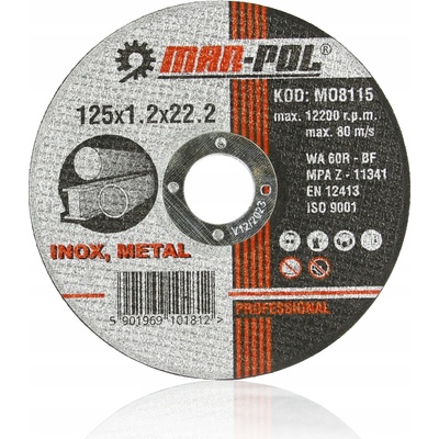 Mar-Pol Kotouč řezný 125 x 1,2 x 22,2 mm M08115 – Zboží Mobilmania
