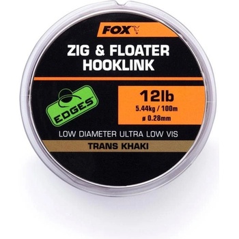 Fox Edges Zig & Floater Hooklink Tranks Khaki 100 m 0,28 mm 12 lb